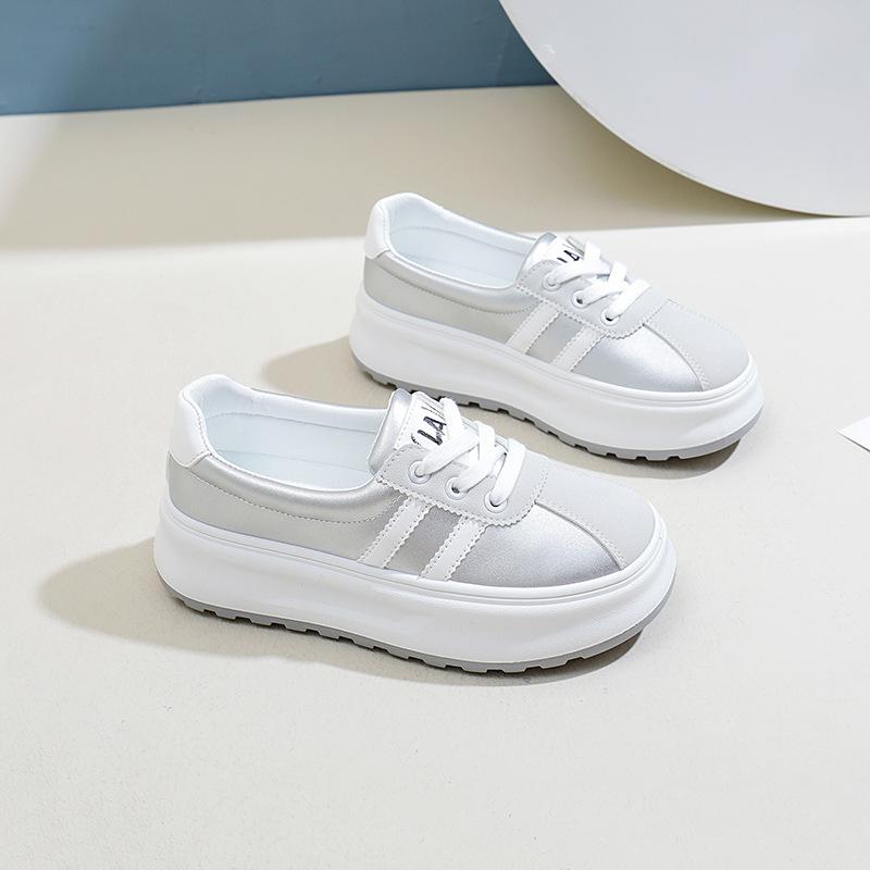 ins Korean leather surface low-top dad shoes for women 2024 autumn new breathable student sports heightened leisure ZY1810