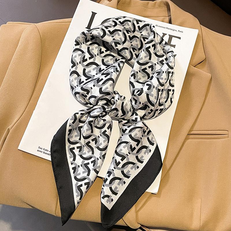 Luxury Brand  Silk Square Scarf Women Neck Hair Tie Band Beach Hijab Kerchief Head Headbands Bandana Female Foulard 70cm