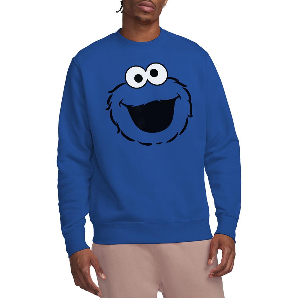 Sesame Street Unisex Adult Cookie Monster Face Sweatshirt