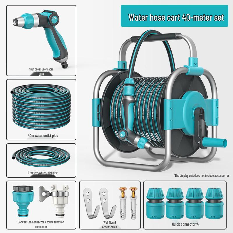 TLXT Upgraded 40m High-Pressure Car Wash Hose Reel Set