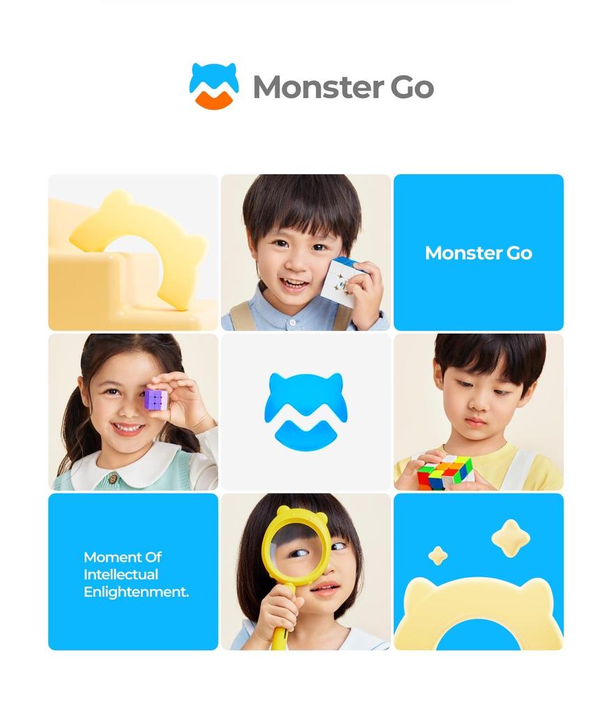 [Authentisches ProduktInklusive japanischer Lösungsanleitung & Aufbewahrungsbeutel] Monster Go Magnetischer 3x3 MG3M EDU Zauberwürfel mit 48 Magneten, Monster Go