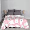 Pink Cute Ghosts Flannel Blankets Halloween Funny Throw Blankets for Home Hotel Sofa 150*125cm Rug Piece