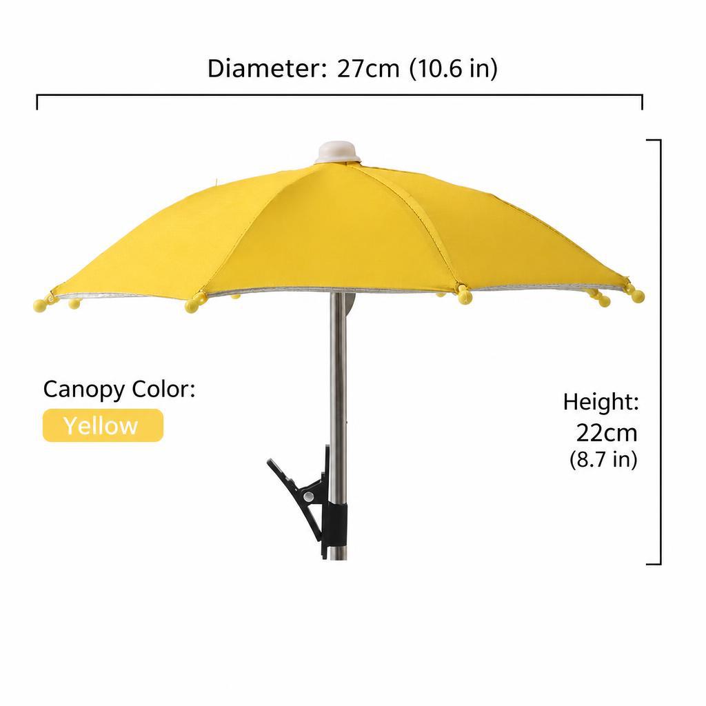 Mini Handless Umbrella Car Mobile Phone Parasol Cute Toy Umbrella with Its Own Clip Advertising Logo Customization