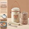 Stainless Steel Insulated Lunch Box & Soup Bowl - Microwave Safe Cartoon Bento for Office Workers