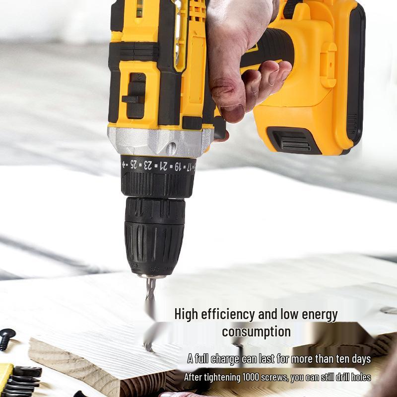 Multifunctional Rechargeable Hand Drill with Lithium Battery: High Torque, Impact Drill, Electric Screwdriver for Home Use