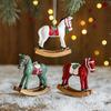 1PC Resin Rocking Horse Christmas Ornament Vintage Style for Tree Hanging Home Decor DIY Craft Collection Gift Decoration Home