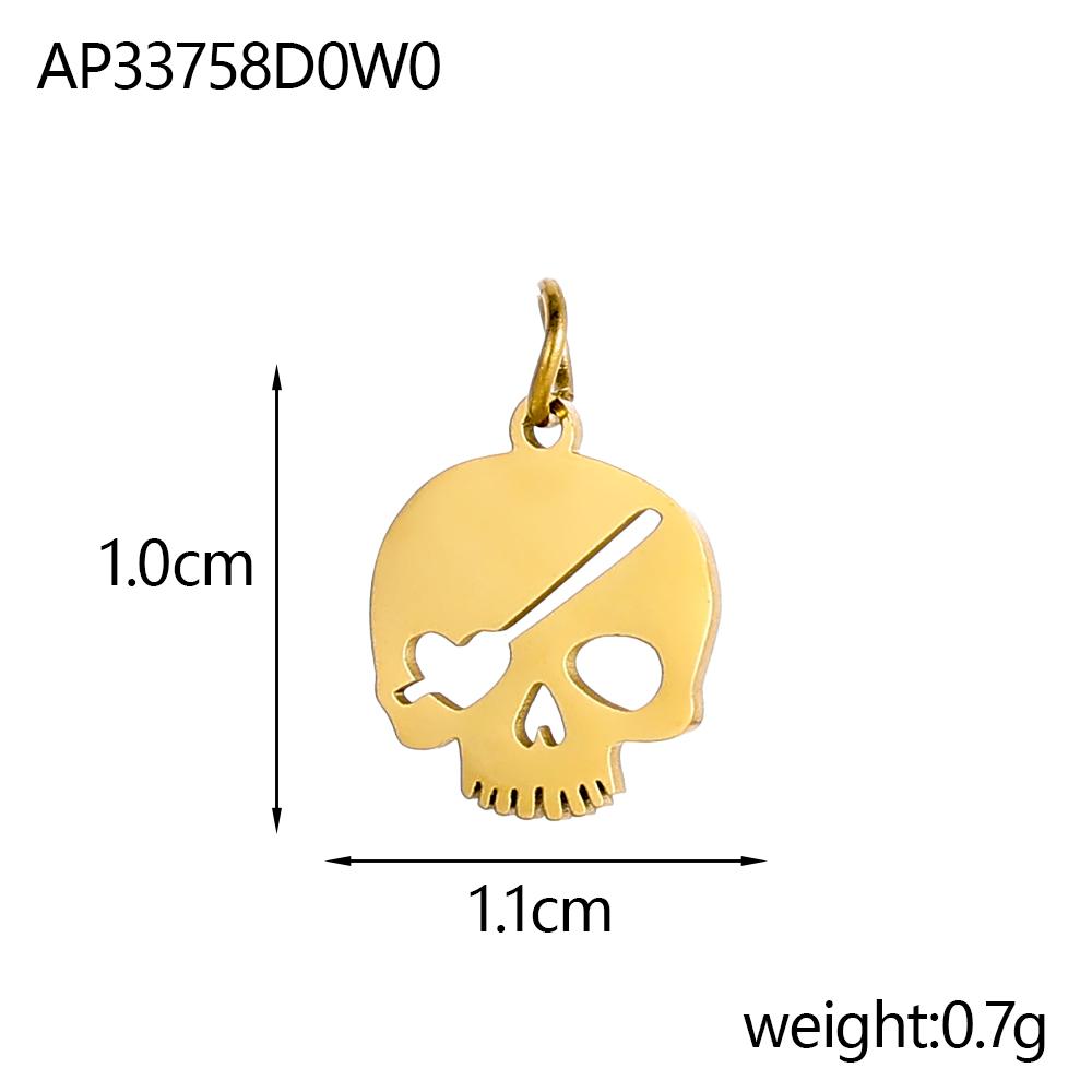 CARLIDANA Halloween Fun Party Accessories Charm Stainless Steel Pumpkin Skull Ghost Gold Plated Hat Titanium Steel Pendant
