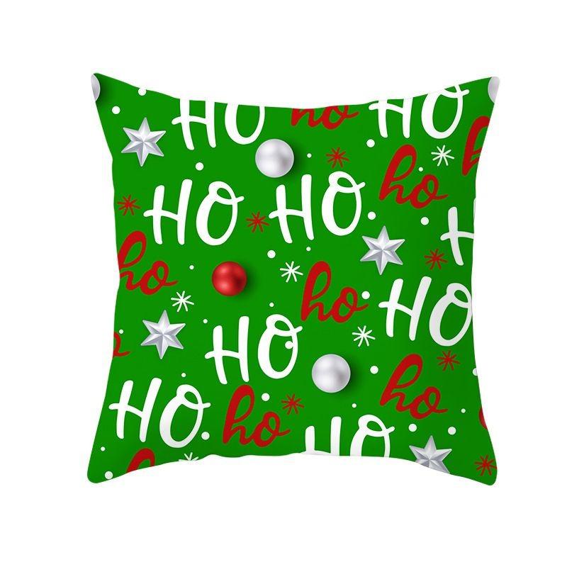 Merry Christmas Snowflake & Pine Branch Throw Pillow Cover, Festive Ornament Printed Cushion Case