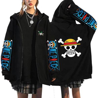 One Piece Japanse Anime Luffy Zoro Rits Hoodie Dames Heren Cartoon Jassen Sweatshirt Unisex Hip Hop Hoodie Streetwear Tops Vest