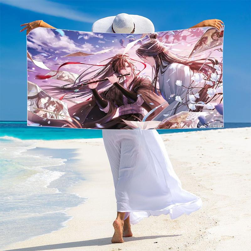 WangXian Print Beach Towel, Large Soft Quick Dry Towel for Beach Camping Swimming