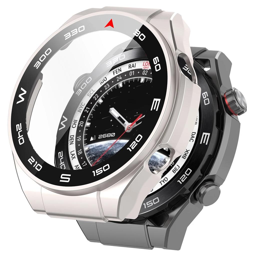 Tempered Glass + PC Cover for Huawei Watch Ultimate Full Coverage Protective Bumper Case for Huawei Ultimate Accessories