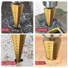 6pcs Titanium-Coated Step Drill Bit Set 4-12/4-20/4-32mm and 3/6/8mm Suitable for Glass Versatile Woodworking and Metal Drilling