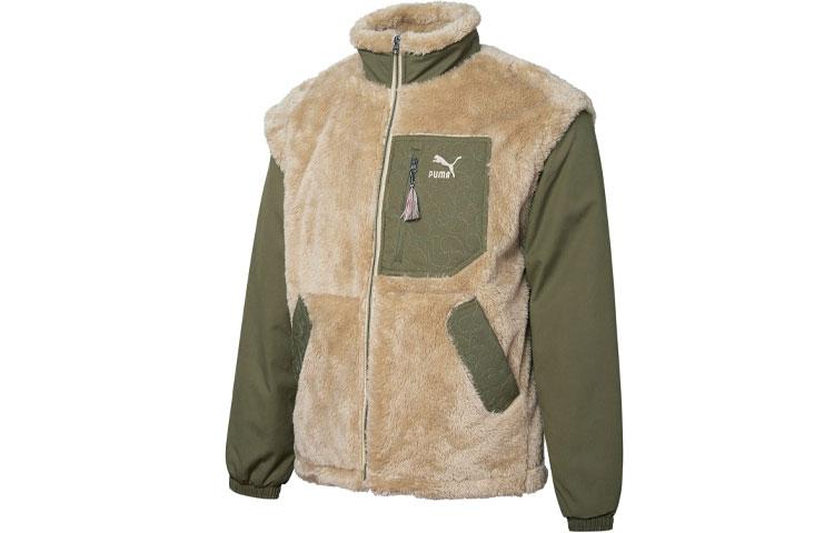 PUMA Velvet Jackets Men s Khaki Stand Collar Moderate 534974-12 M