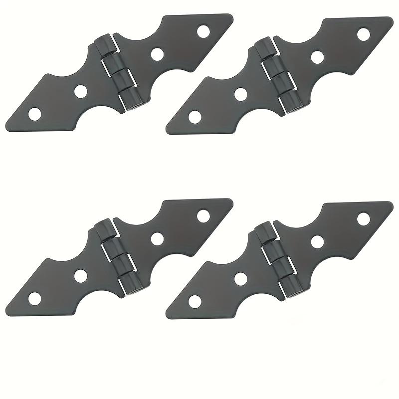 4Pcs Iron Fence Gate Hinge Heavy Duty Garden Door Hinge Replacement Rustproof Polished Finish for Yard Fence Gates Outdoor Use
