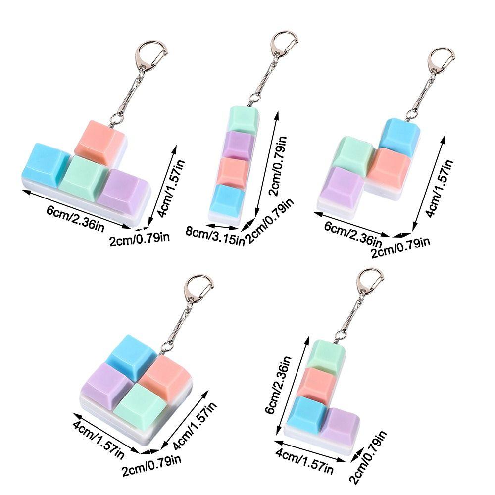 4 Keys Fidget Keychain Keycap Clicker Toy Pendant Creatve Pinch Toy  for Adult
