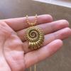 Personality Retro Gold Color Ocean Conch Pendant Bead Chain Necklace for Women Beach Vacation Fashion Jewelry Accessories Gifts