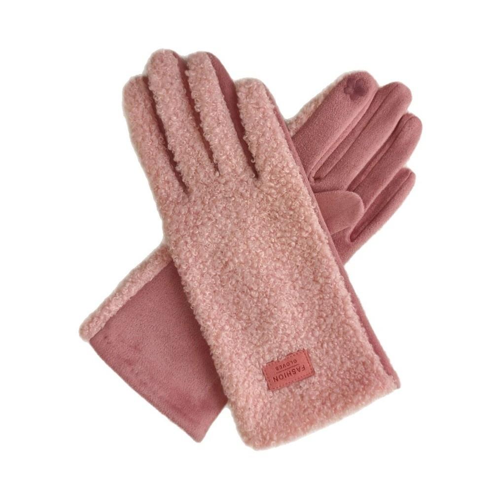 New Imitation Fleece Keep Warm Gloves Touch Screen Windproof Full Finger Gloves Cold Proof Thickened Mittens Outdoor