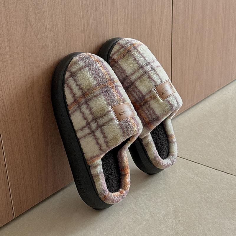 Cotton Slippers Men's and Women's Winter New Indoor Home Thick Bottom Warm Casual Non-slip Household Wool Slippers