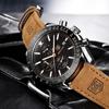 BY BENYAR Chronograph Analog 30M Wasserdicht Lederarmband Quarz Geschenk für Erhältlich in und Schwarz Herrenuhr, Widerstandsfähig, Schlicht, Stilvoll, Beliebt, Formell,