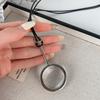Blogger same magnifying glass pendant long necklace women's light luxury niche high sense retro ins black rope sweater chain