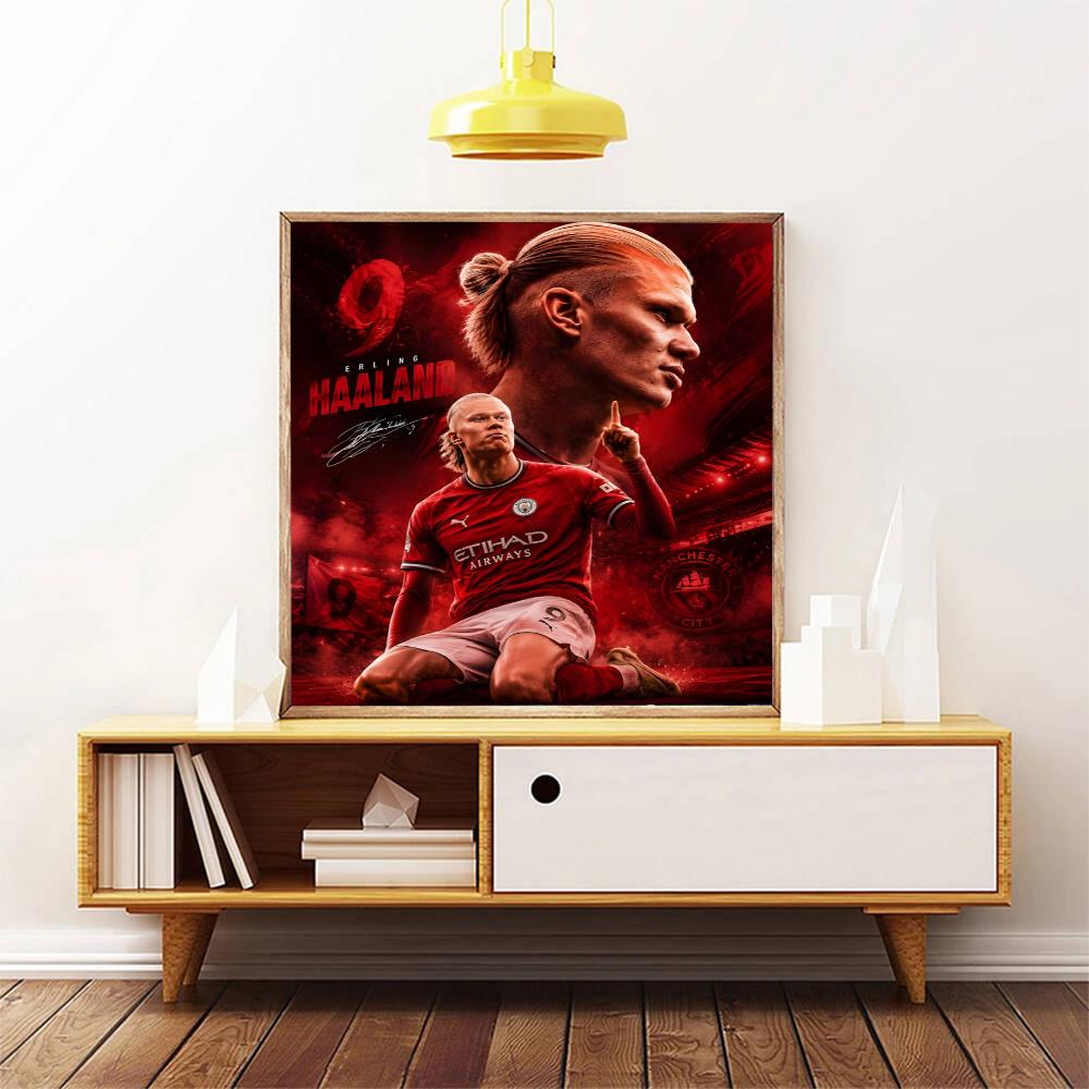 Haaland 5D Diamond Painting Round Diamond Rhinestones Mosaic Diamond Embroidery Wall Paintings Rhinestones Gift Frameless
