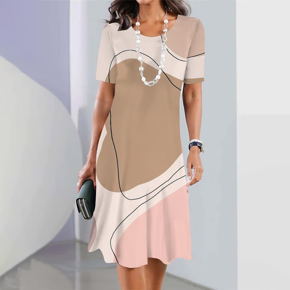 New Geometric Curve Graphic Printing Women's Dresses Elegant Dresses Summer Dresses Plus Size Women's Fashion Clothing