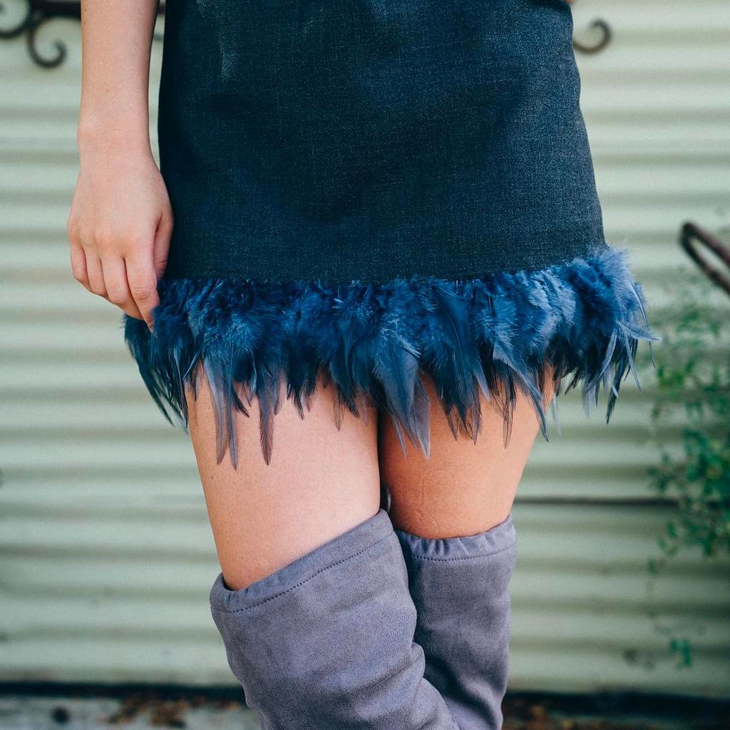 1Meter Natural Pheasant Chicken Feather Trims 10-15Cm Ribbon Sewing Feather For Craft Accessories Party Costume Plume Decoration