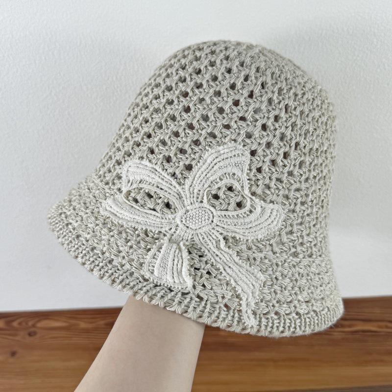 

Women s Hat Japanese Style Hollow Thin Breathable Large Bow Fisherman s Hat Spring/Summer Leisure Fisherman Hat one size хаки