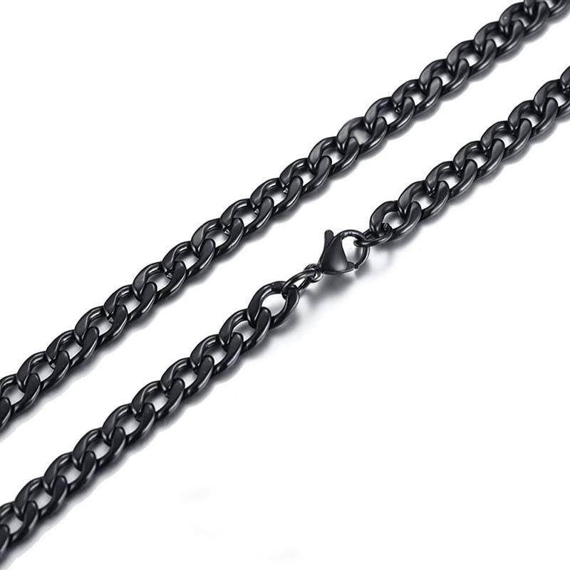 Men's Hip Hop Thick Gold, Black, and Silver Stainless Steel Titanium Chain Necklace