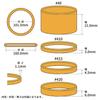 O-Band Rubber Bands #420, Amber, 1kg Bag, GN-206, Kyowa, Value Pack, Commercial Use, Bag-Packed, Natural Rubber