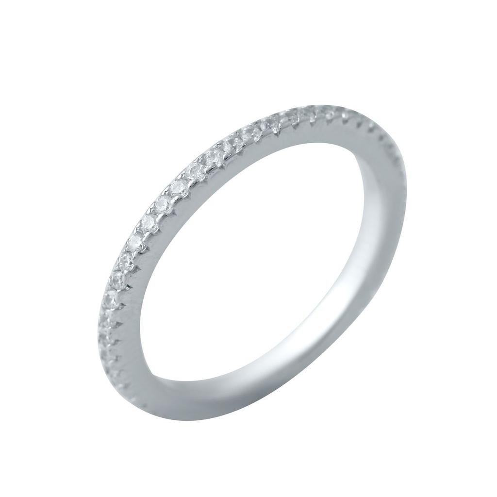 Серебряное кольцо с фианитами, вес изделия 1,68 гр (2037996)