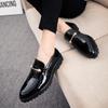2025 sapatos masculinos de negócios brilhantes roupa formal casual sapatos de tendência britânica couro envernizado realçador versão coreana sapatos de couro masculinos 3166