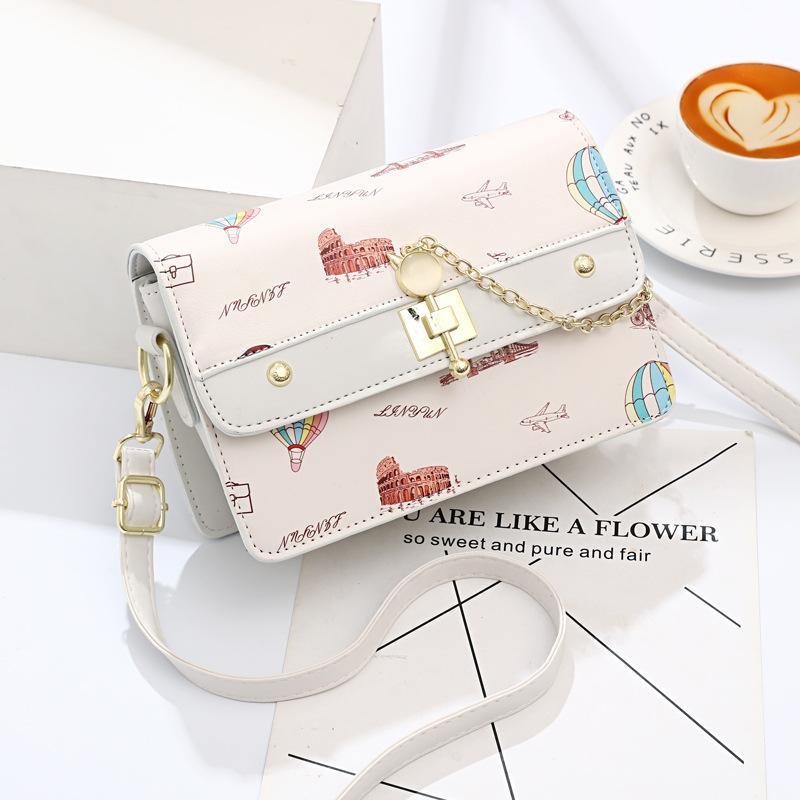 New High Appearance Level Print Patchwork Color Single Shoulder Bag Large Capacity Multi-layer Small Square Bag All Cross-body Bag Women