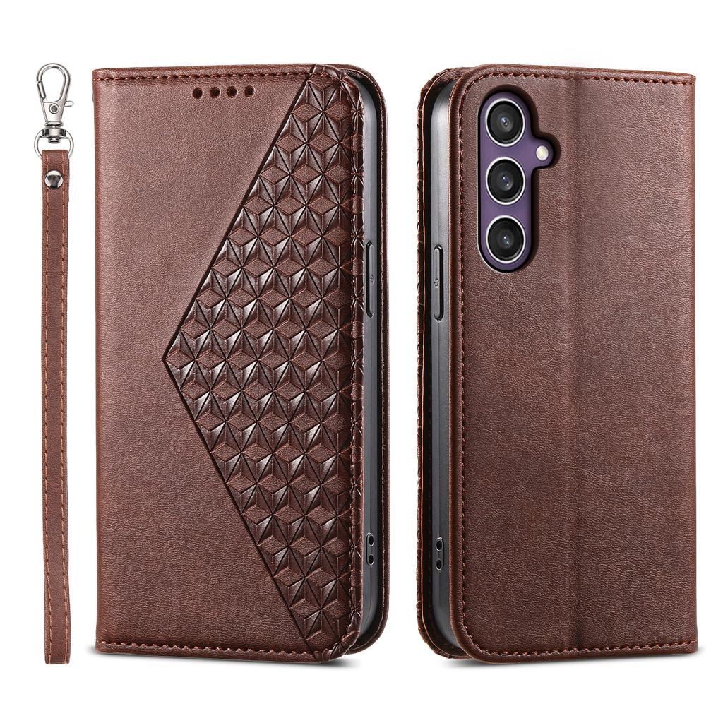 For Samsung Galaxy S25+ Case Calf Texture PU Leather Phone Cover with Wallet