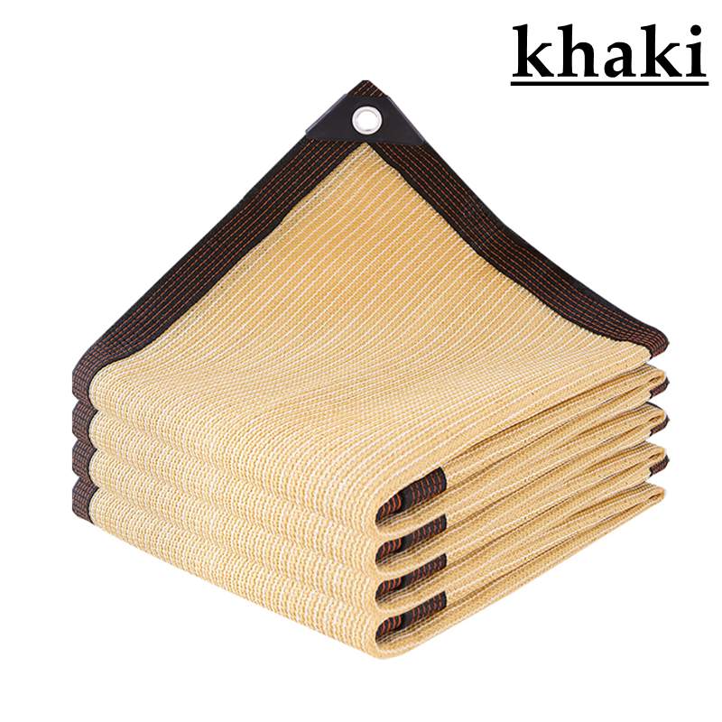 Outdoor Anti-UV Khaki HDPE 150GSM Sunshade Sun Protection Net Garden Plant Shed Garden Buildings Sun Shelter Gazebo Awning