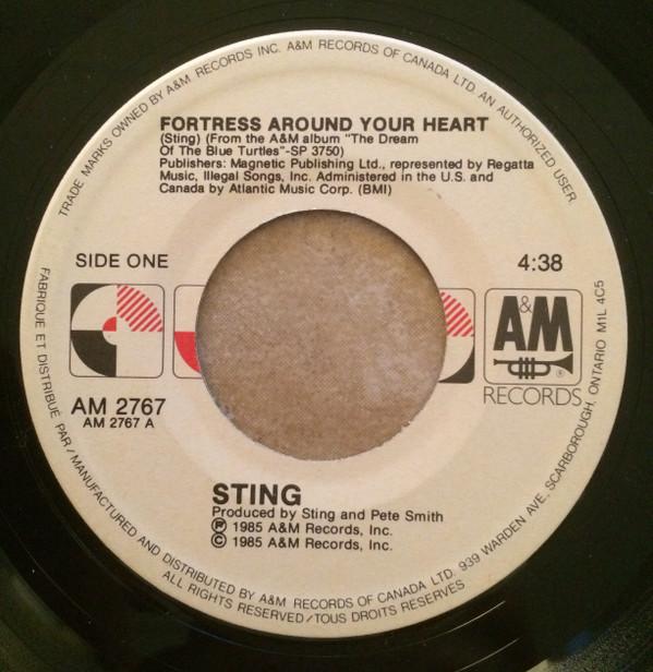 

7inch Record STING Fortress Around Your Heart AM2767 AM Records 1985 Canada Rock Used