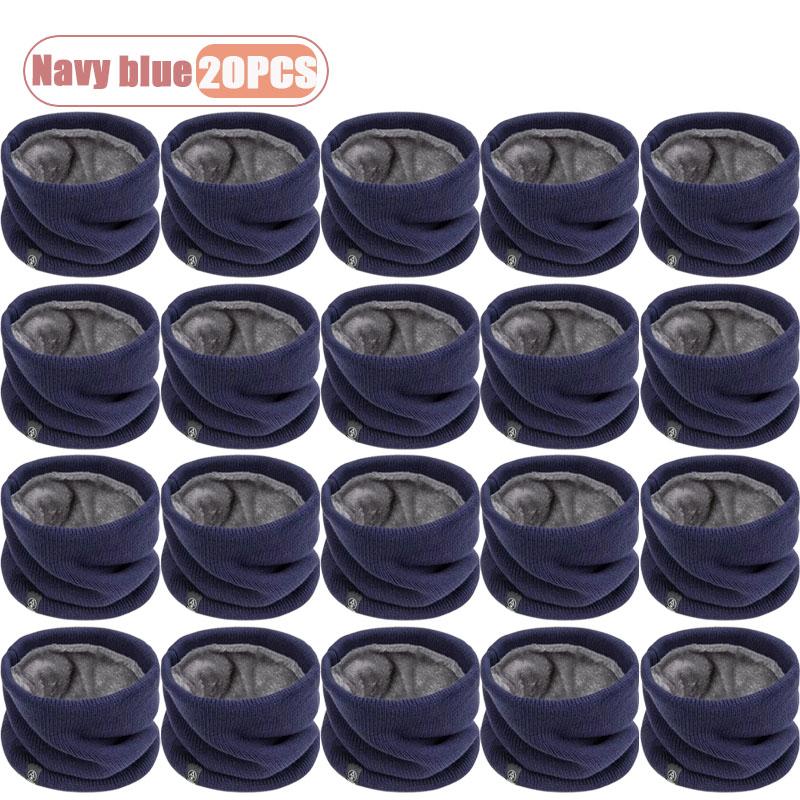 1-20PCS Unisex Winter Scarf Thickened Fleece Lined Warm Neck Gaiter for Outdoor Cycling Student Cold Weather Gift