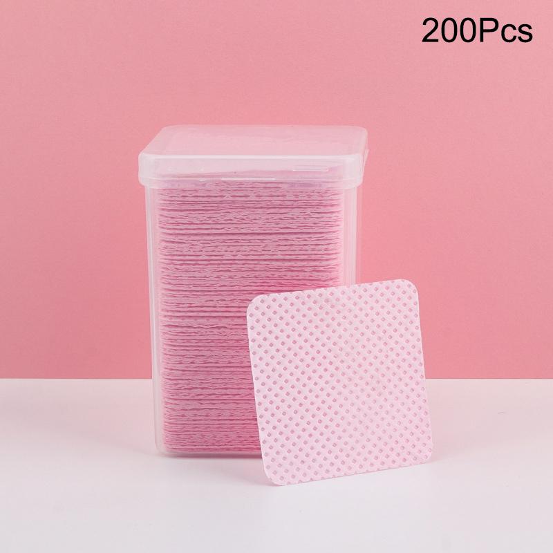 200 Pcs Disposable Non-Woven Paper Cotton Wipes Eyelash Extension Glue Remover Pads Cleaning Wipes Cosmetics Nail Makeup Tools