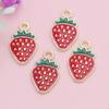 20Pcs Gold Plated Red Cherry Charms Strawberry Pendants For Jewelry Making Diy Necklace Bracelets Earrings Key Chain Accessories