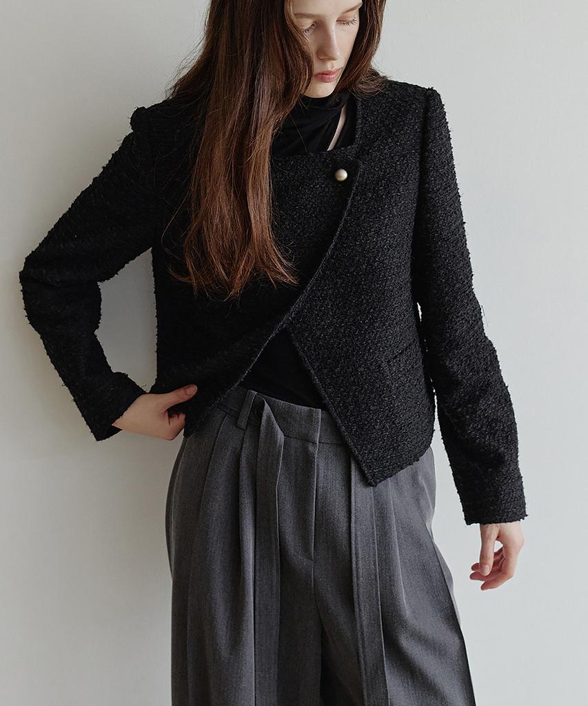 MAKE A TOAST Layered Belted Wide Slacks (Dark Gray) Mbffpa005Dg