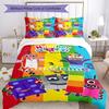Numberblocks Gestalte deinen Namen Bettwäsche-Set Atmungsaktive Bettbezüge mit Kissenbezügen Heimdekoration Geburtstagsgeschenk