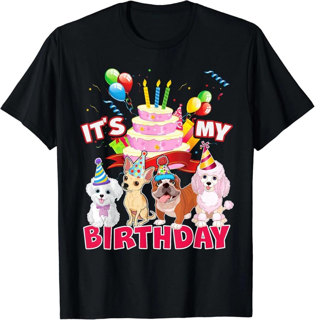 Cute It_s My Birthday Dog and Puppy Theme Party Day Costume Gift Unisex T-Shirt