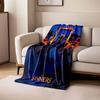 A fiery portal surrounded by dancing figures with vivid colors. for all seasons blanket lunch break throw gift