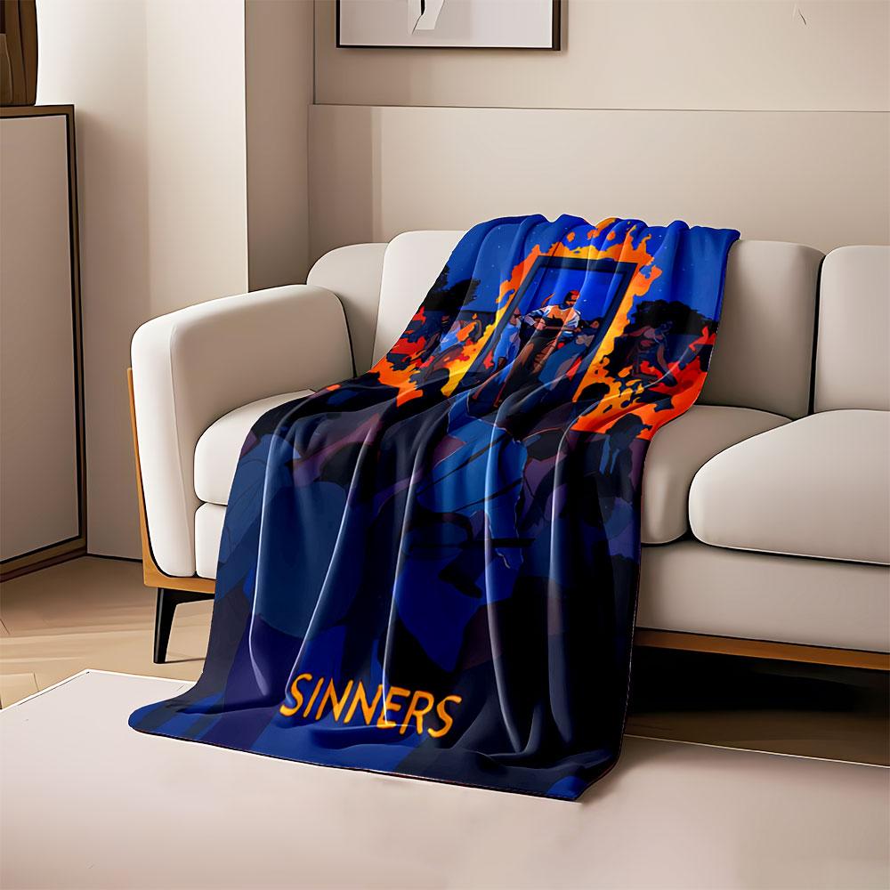 A fiery portal surrounded by dancing figures with vivid colors. for all seasons blanket lunch break throw gift