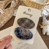 Japan and South Korea Xiaoxiang Style Pattern Oval Bb Clip Temperament Hairpin High-end Girl Broken Hair Headdress Bangs Hair Accessories Hairpin