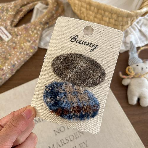 Japan and South Korea Xiaoxiang Style Pattern Oval Bb Clip Temperament Hairpin High-end Girl Broken Hair Headdress Bangs Hair Accessories Hairpin