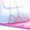 Purple Gold Love-Shaped Earrings Plated With Rose Gold Women'S Foreign Fashion Color Gold Earrings