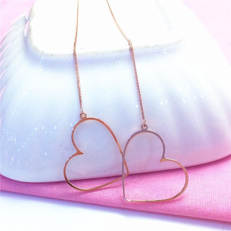 Purple Gold Love-Shaped Earrings Plated With Rose Gold Women'S Foreign Fashion Color Gold Earrings