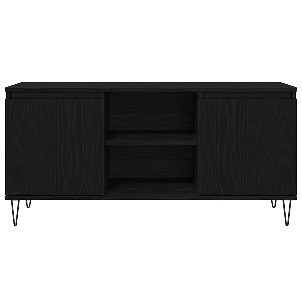 TV Cabinet Black Oak Effect 104 x 35 x 50 cm Engineered Wood