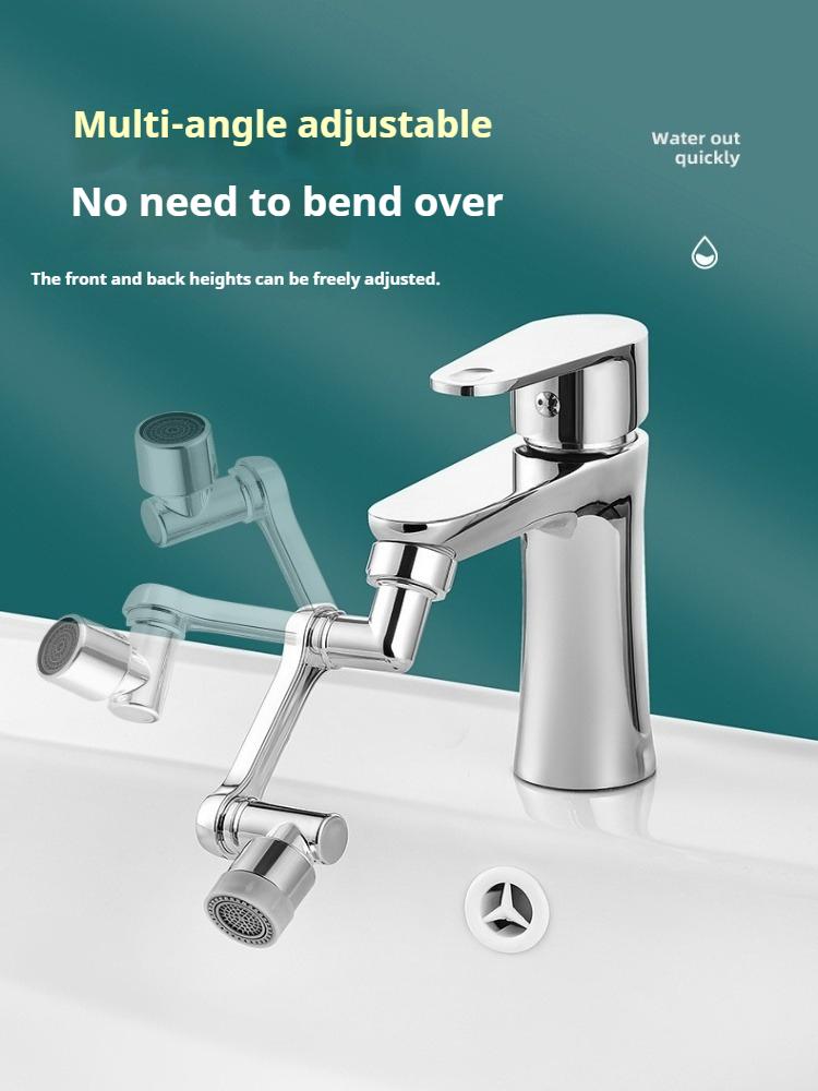1Pc Splash-Proof 180-Degree Rotatable Robotic Arm Bathroom Sink Spout Extension Faucet Aerator Connector